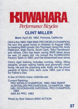 1984 Donruss BMX #37 Clint Miller Back